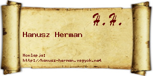 Hanusz Herman névjegykártya