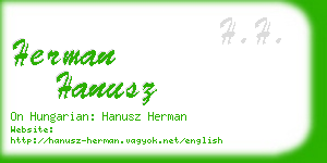 herman hanusz business card